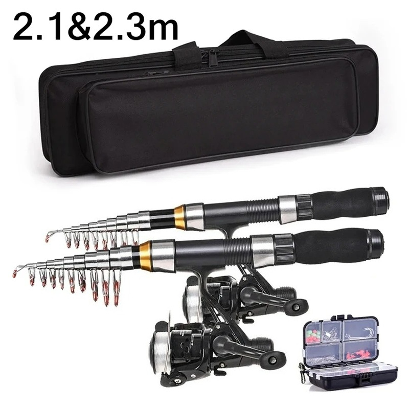 Fishing Rod Combo - BRAVMAK 2.1/2.3 mTelescópica Vara de Pesca
