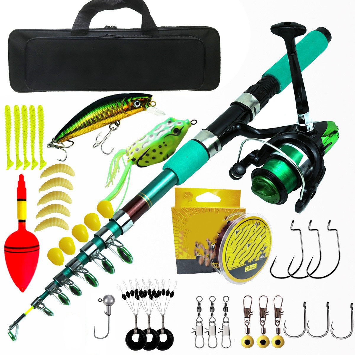 Fishing Rod Spinning - Kit de Vara de Pesca Telescópica