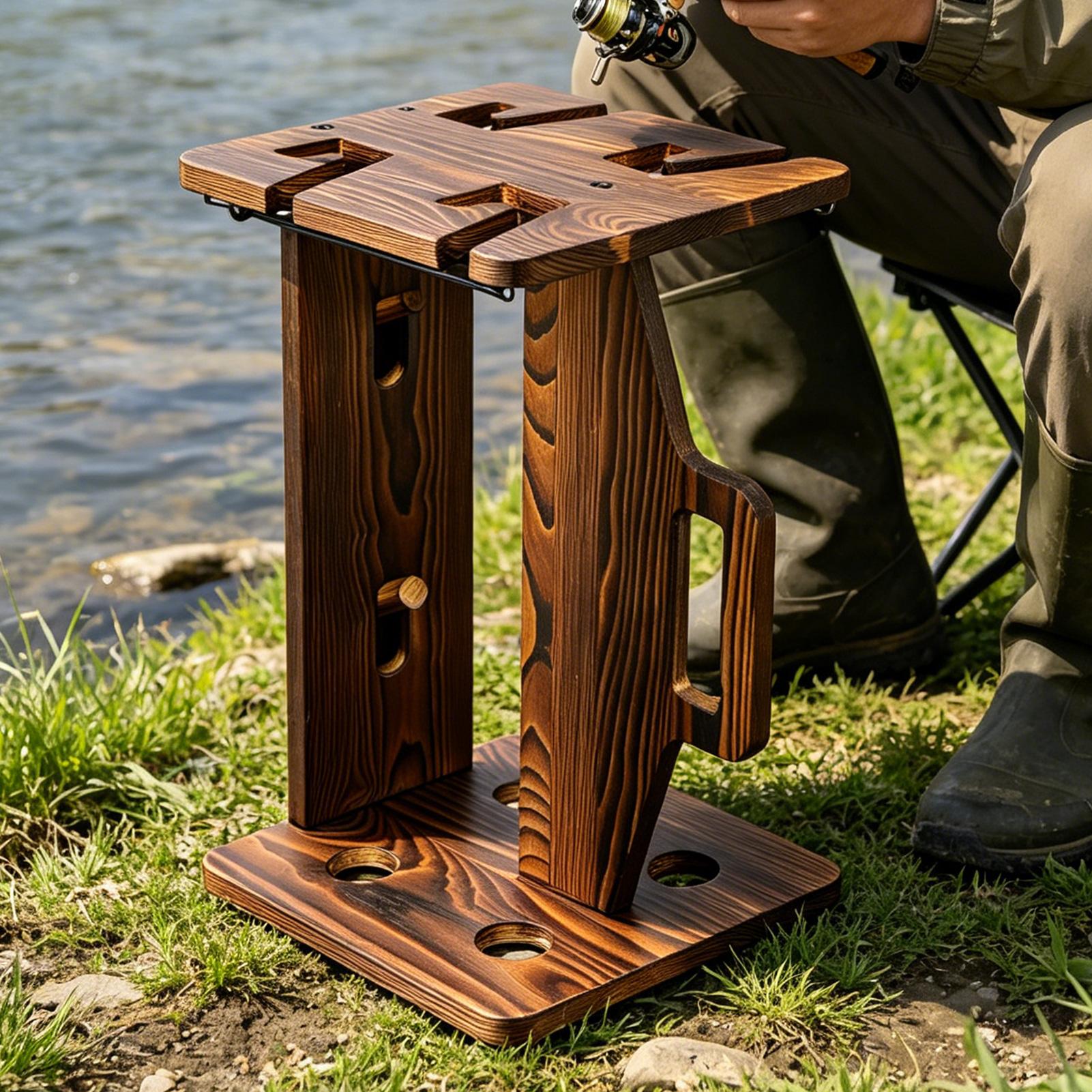 Suporte de madeira para vara d - Fishing Rod Rack avaliação e preço