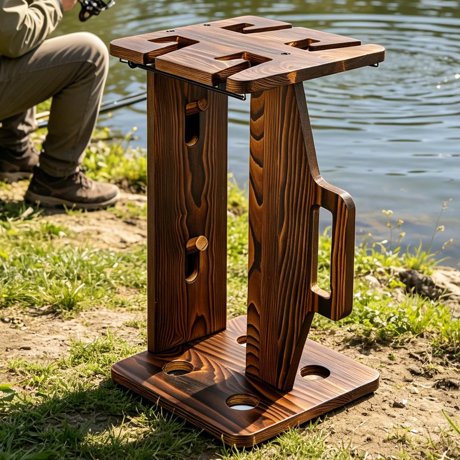 Suporte de madeira para vara d - Fishing Rod Rack avaliação e preço