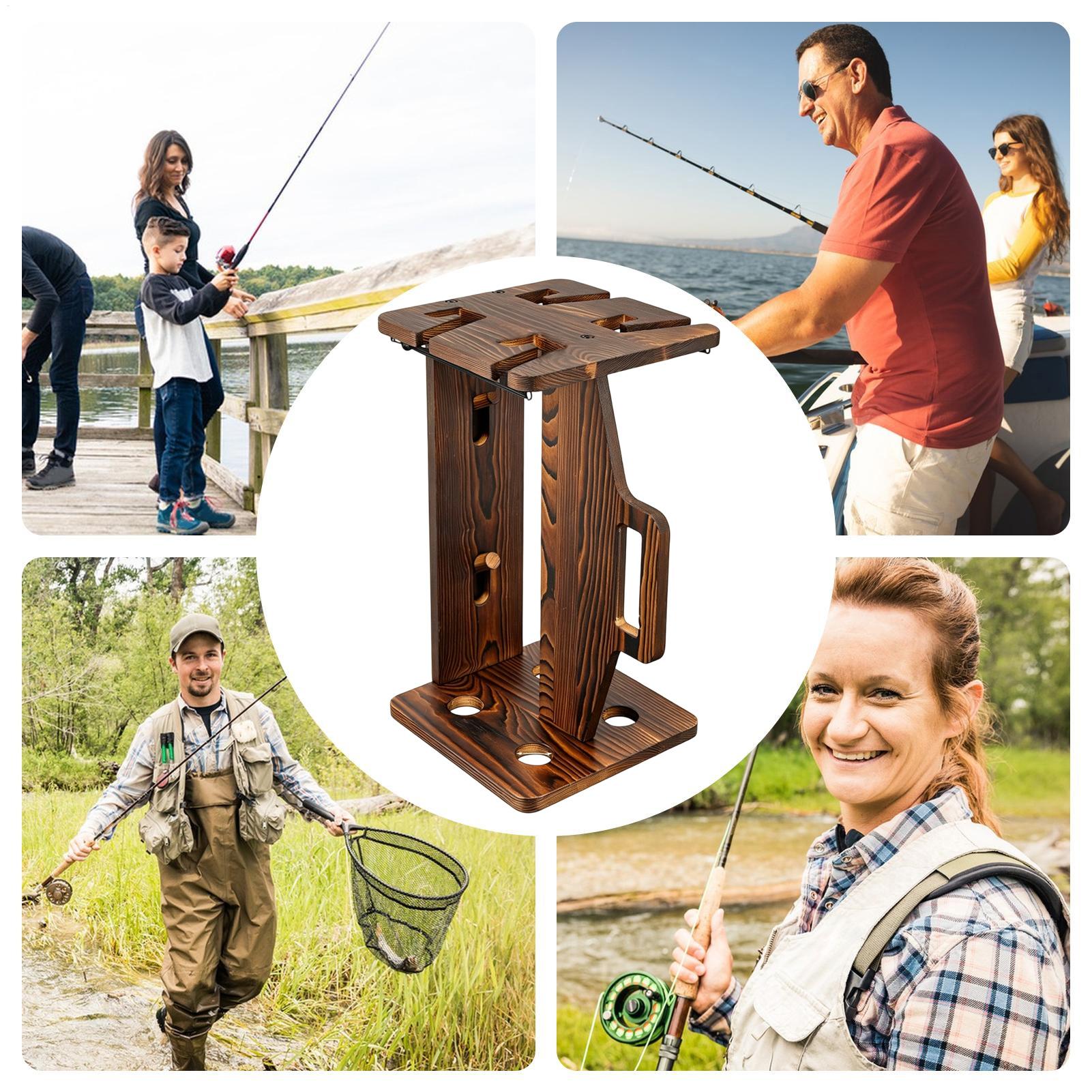Suporte de madeira para vara d - Fishing Rod Rack avaliação e preço